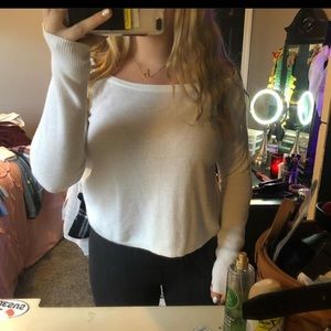White off the shoulder sweater